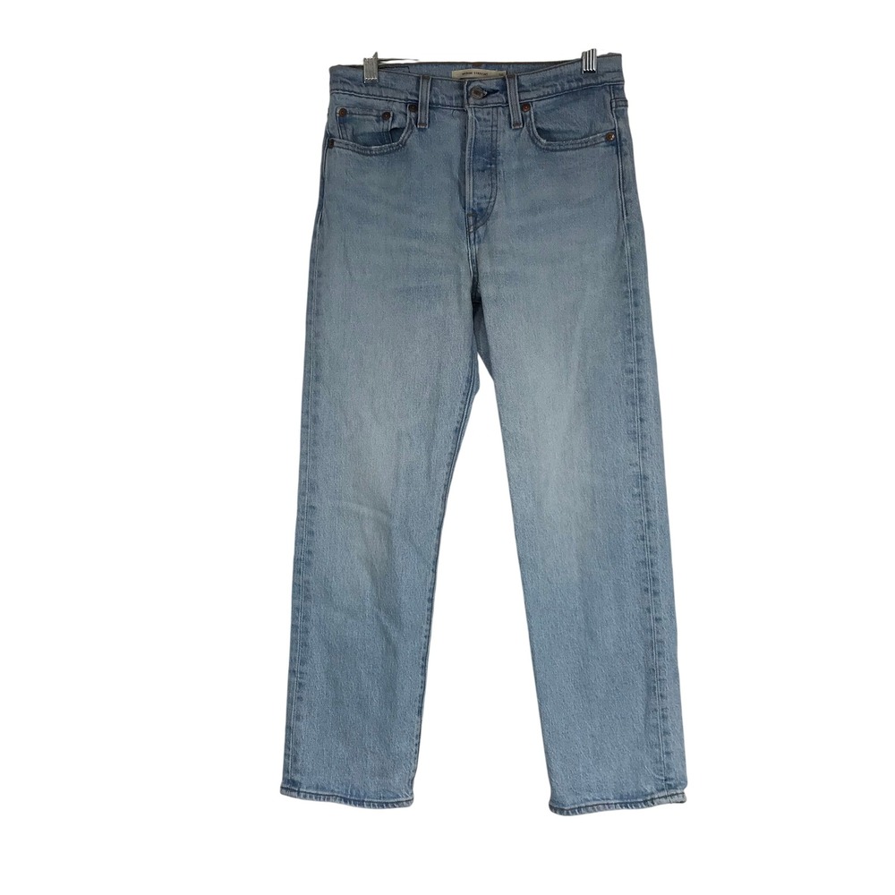 Levis Premium Wedgie Straight Jeans Light Wash Blue High Rise Denim Size 26